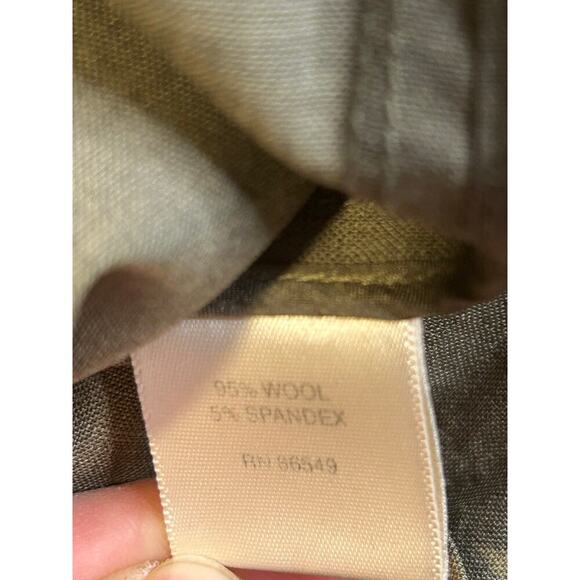 Tommy Bahama women's wool lightweight stretch mid rise olive green pants size 8 - Picture 6 of 9